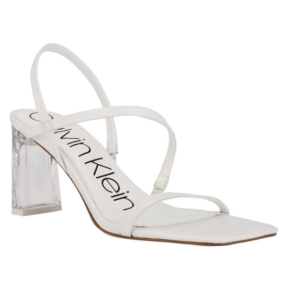 White Block heels